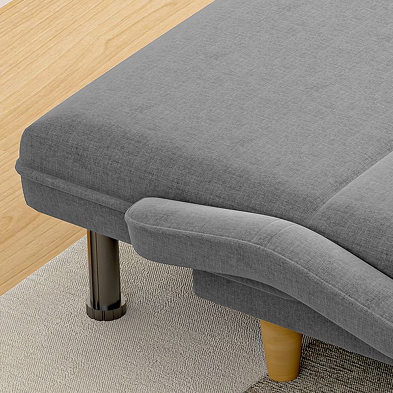 Scandinavian Removable Cushions Fabric Square Arms Futon Sleeper Sofa Bed