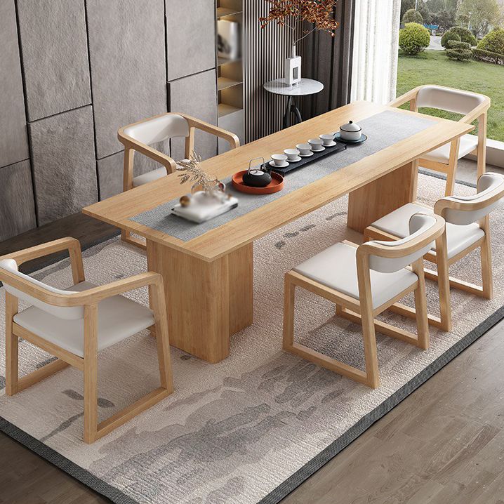 Scandinavische houten keuken eetkamerstoel open achterste stoel