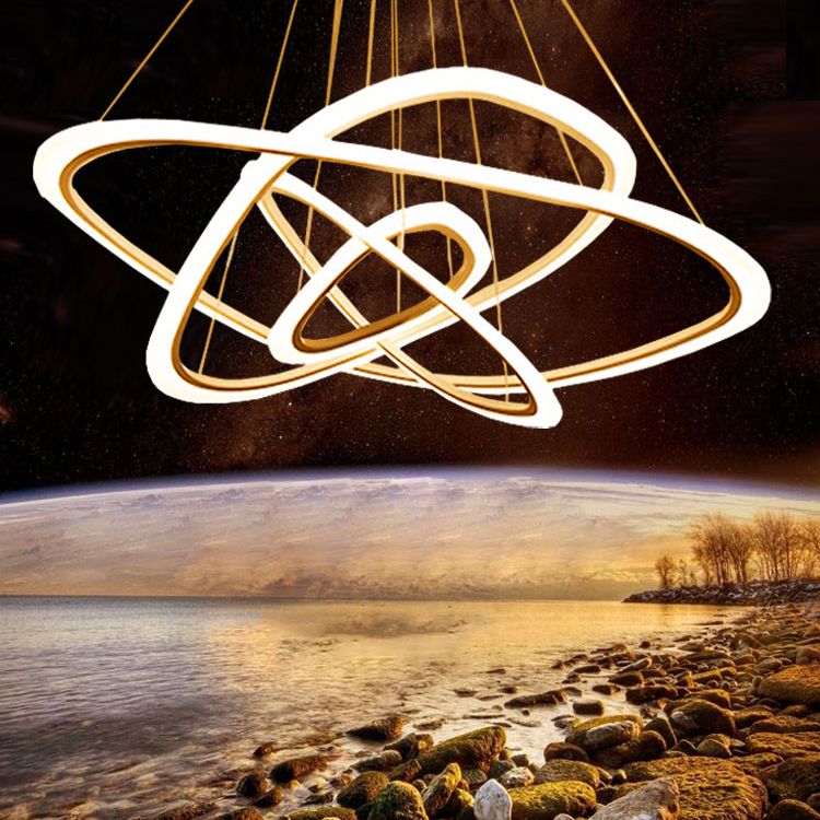 Niveles de múltiples luces arennas colgantes estilo moderno colgante de suspensión de metal luz colgante