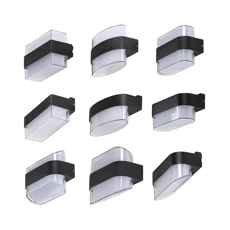 Iluminación geométrica de la exploración moderna balcón acrílico lámpara de pared LED lámpara en negro texturizado