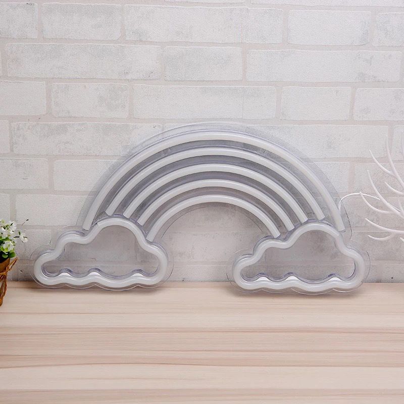 Lampada da comtore bianca per illuminazione per la notte della camera da letto a led con tonalità di plastica arcobaleno