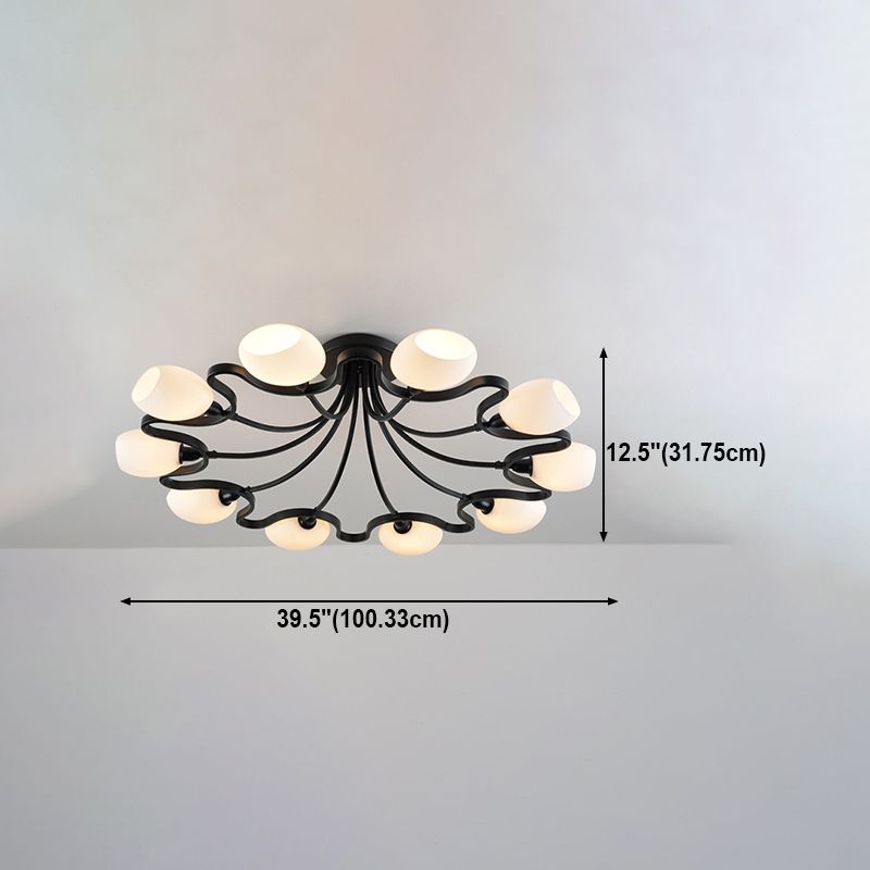 Wohnzimmer Deckenbeleuchtung Simplicity Glas Schwarz Halbbündig Mount Lampe