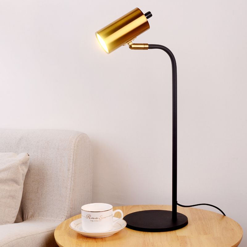 Lampe de table de cylindre moderne métal 1 lampes à table légère pour l'étude