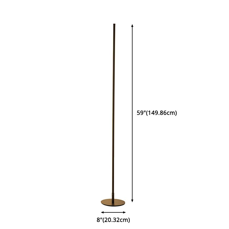 Slim Rod Shaped Standing Lamp Simplicity Metal Living Room LED Floor Light with Foot Switch