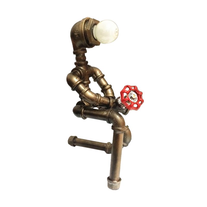 Robot Design Coffee Shop Table Light avec tuyau de plombe