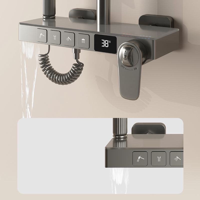 Brass Circular Shower Combo Wall Mounted Shower Set with 2 Shower Heads