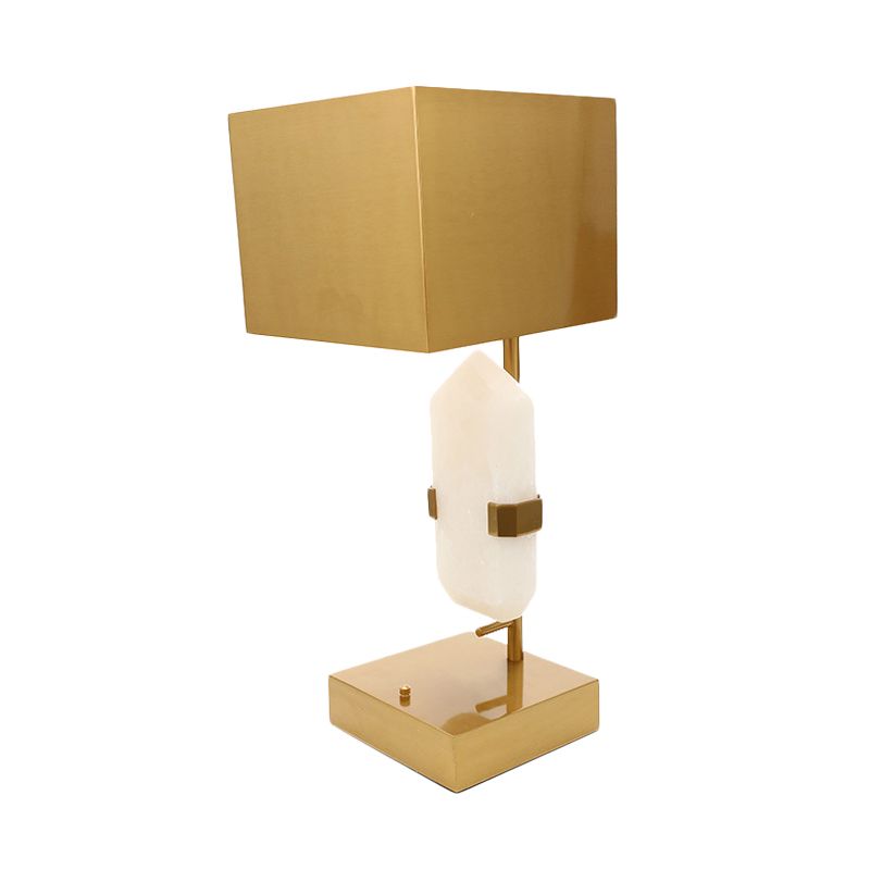 Moderno rettangolo tavolo luce acciaio inossidabile 1 scrivania camera da letto leggera in oro con arredamento a giada geometrica
