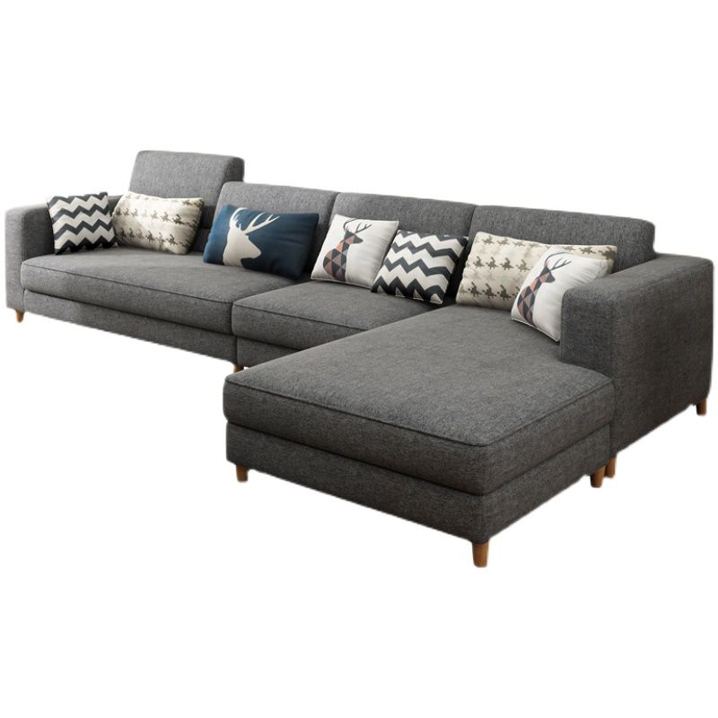 Faux Leather Contemporary Modular Sectional for Four People with Storage