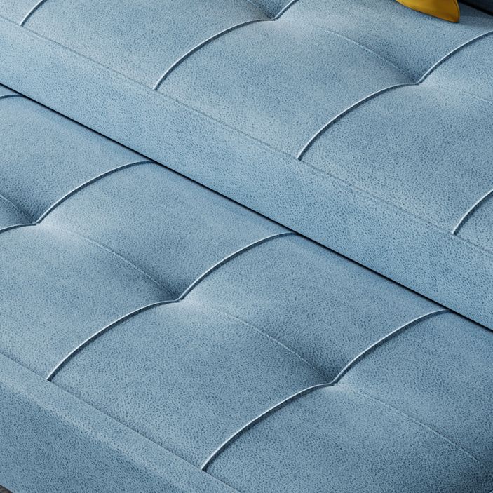 Scandinavian Futon Sofa Bed Upholstered Cushion Back Square Arms Sleeper Sofa