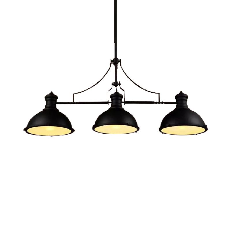 Industrial 3 Lights Island Light Metallic Pendant Lighting Fixture for Dining Room
