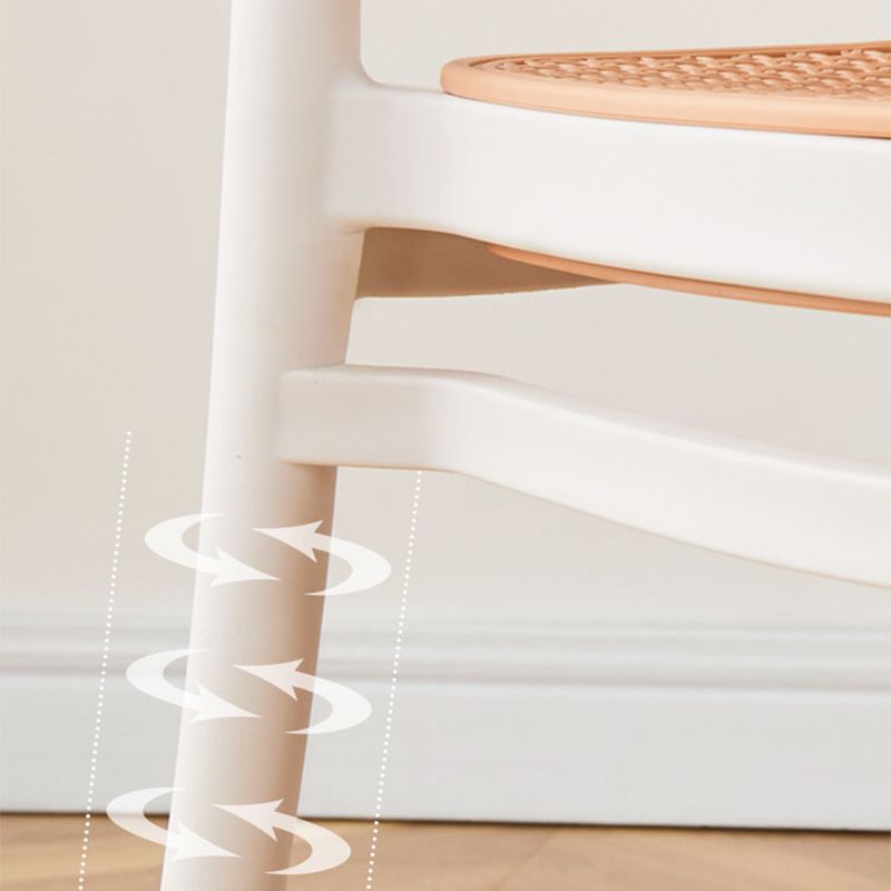 Brown Stacking Outdoors Dining Chairs Tropical Plastic Patio Dining Chair