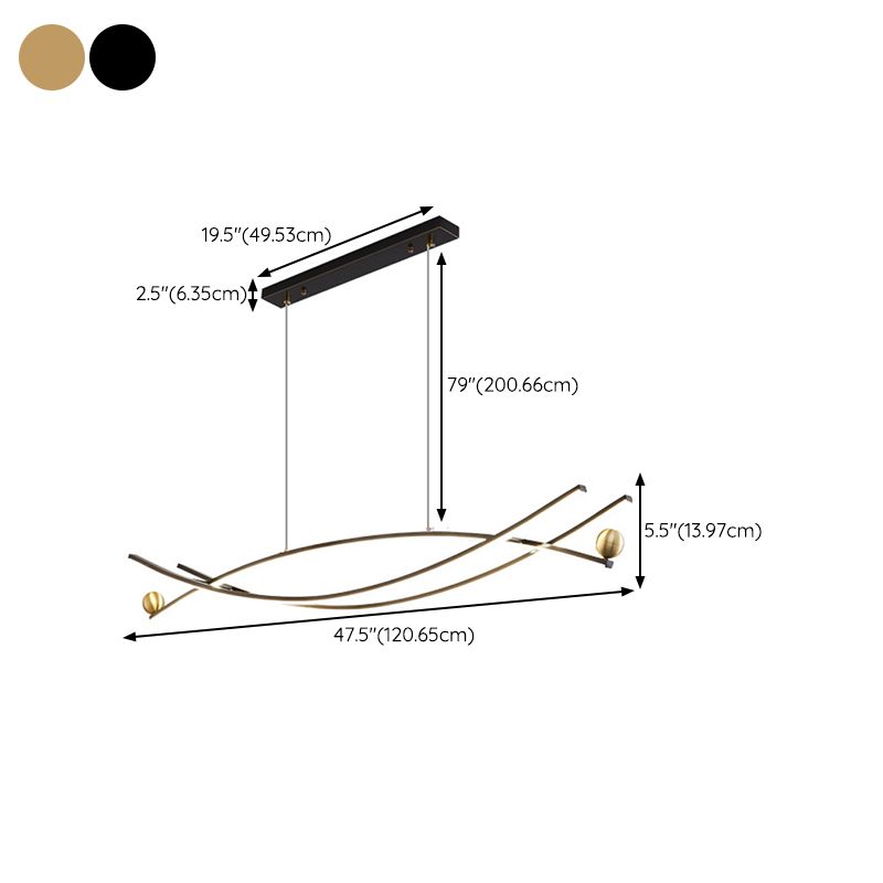 Multiple-Light Geometric Island Lighting Modern Metal Island Pendant Lights