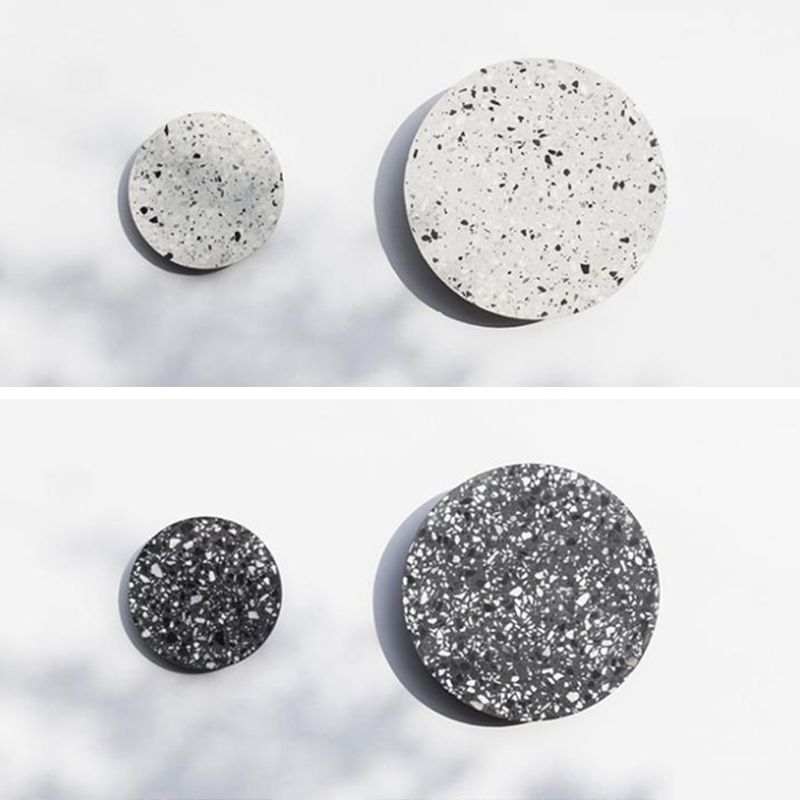 Nordic Style Marble Wall Light Geometry Round Led Wall Lamp with Stone Shade for Bedroom