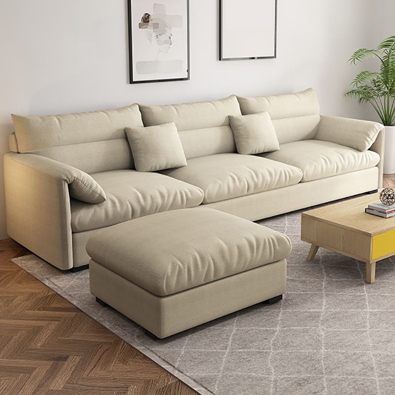 Beach Biscuit Back Standard Sofa 27.6"High Pillow Top Arm Sofa, Beige