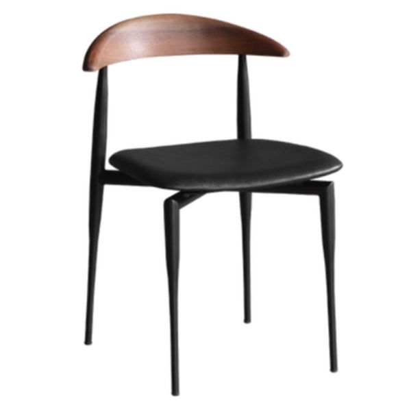 Chaise de salle à manger carrée en métal contemporain ouvert