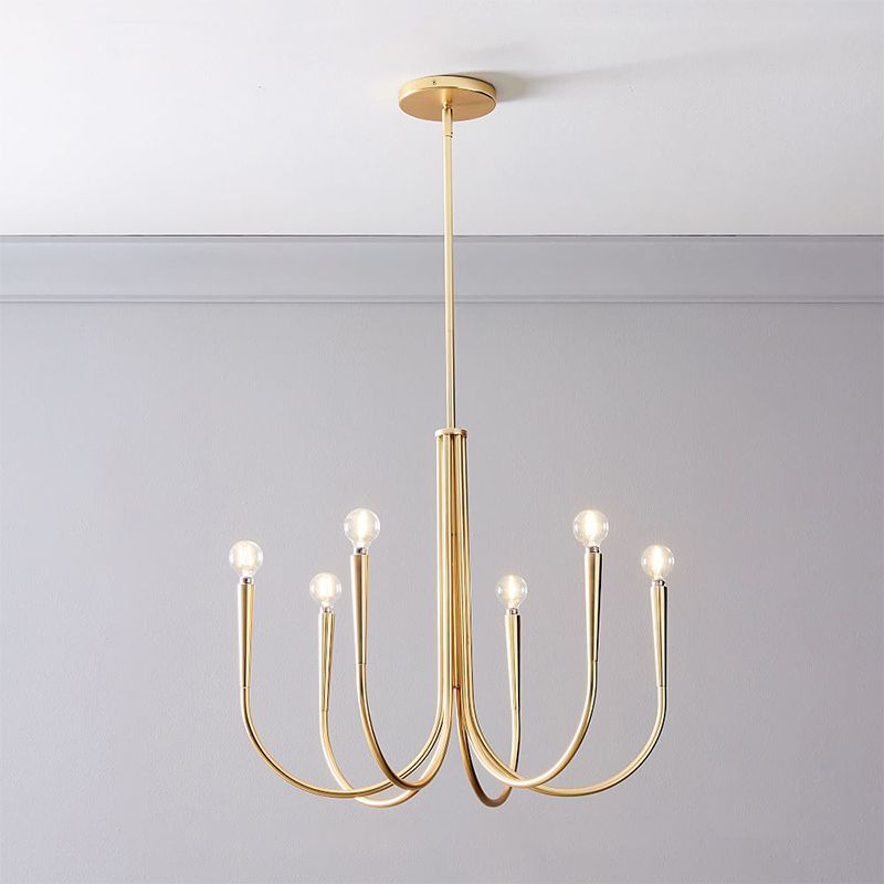 Metaal gebogen armen ophanging hanglamp moderne stijl multi -lichten hangende lamparmaturen