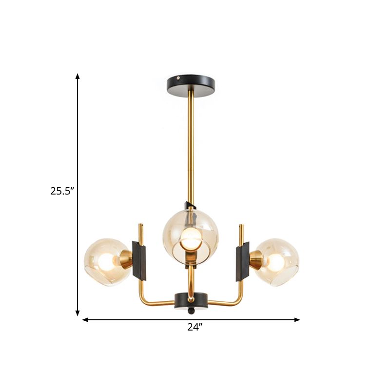 Lampadario a soffitto a soffitto in vetro trasparente antico 3/6 luci in oro lampada a sospensione in luce calda/bianca