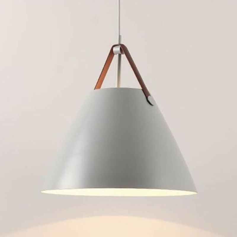 Modern Macaron Cone Shape Hanging Light Metal 1 Light Pendant Lamp for Kitchen