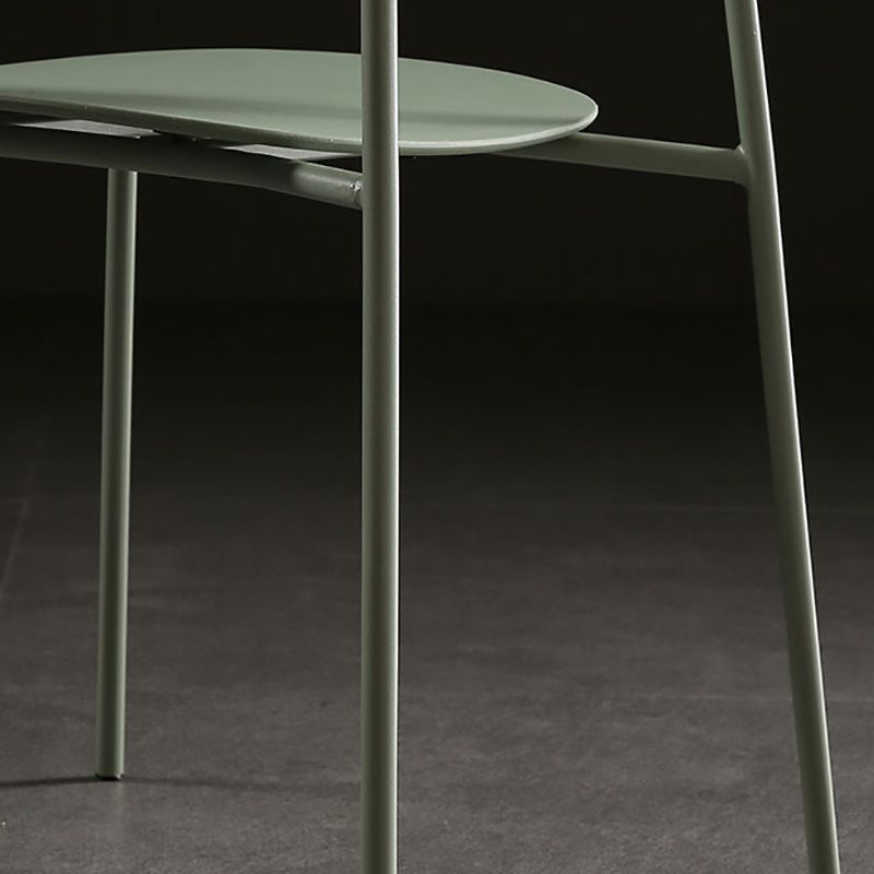 Industrial Armless Kitchen Chair Plastic Open Back Side Indoor Chair with Metal Base