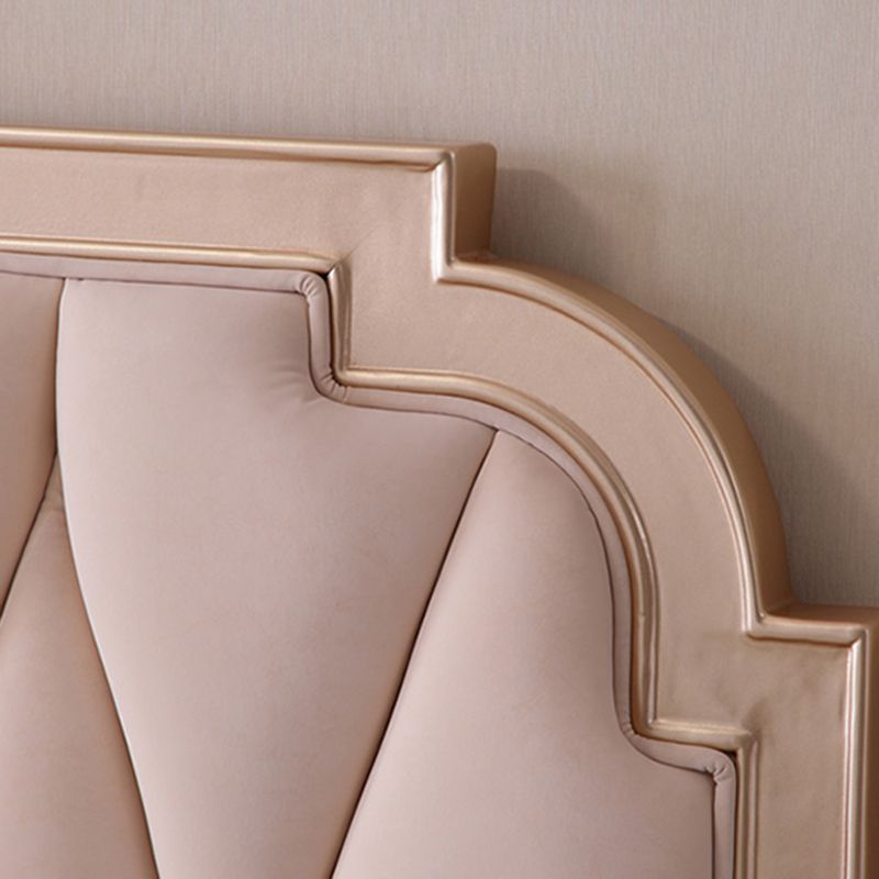 Traditional Solid Color Standard Bed Rubberwood Scooped Bed Frame