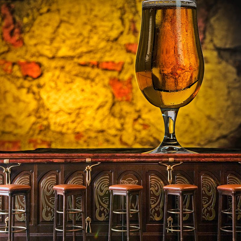 Contemporary Bar Mural Wallpaper for Commercial Use, Personalized Size Available