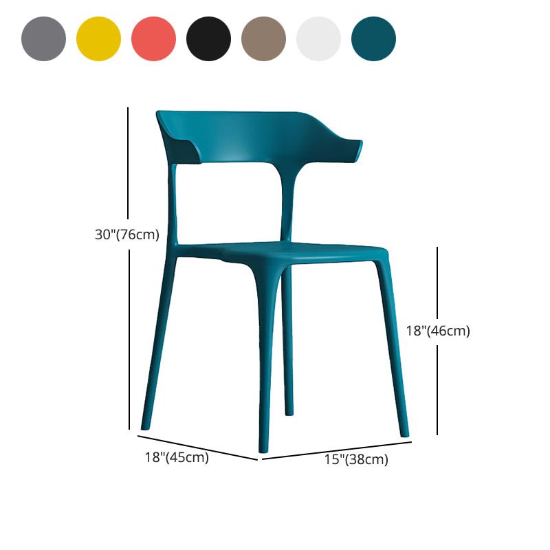 Sillas de comedor de plástico de estilo nórdico, respaldo abierto, silla lateral para uso doméstico