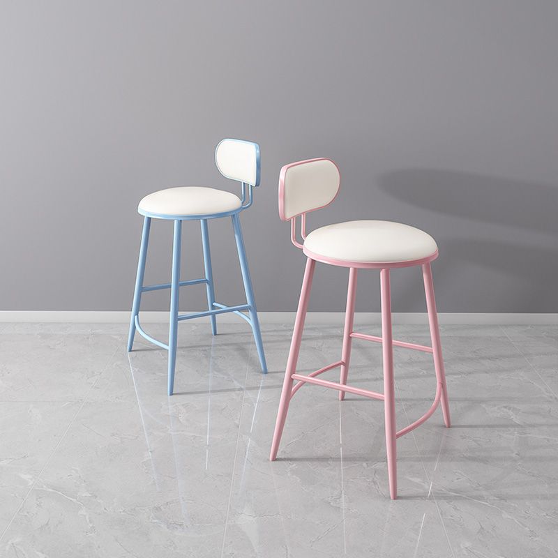 Scandinavian Footrest Milk Tea Shop Stool Matte Finish Iron Bar Stool