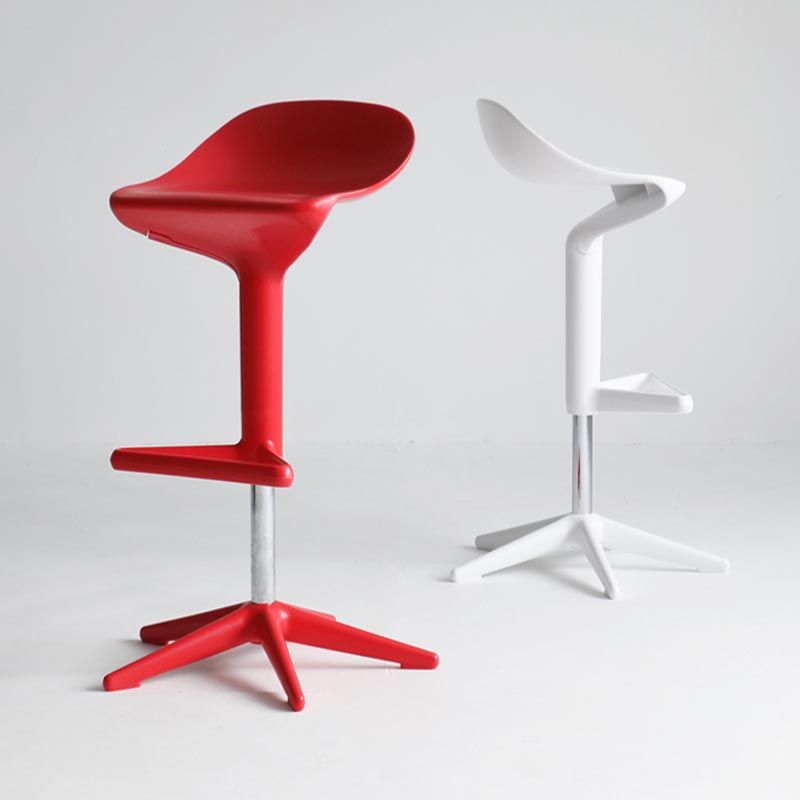 Scandinavian Adjustable Height Bar Stool Plastic Footrest Stool