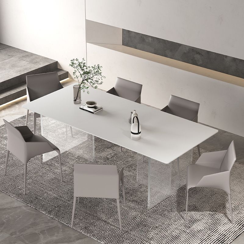 Mesa de comedor rectangular de vidrio mesa de vidrio transparente para comedor y cocina