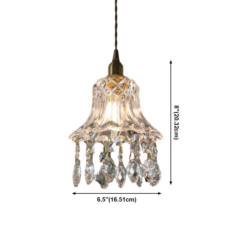 Modern Style Pendant Light Glass Crystal Hanging Light for Dining Room Living Room