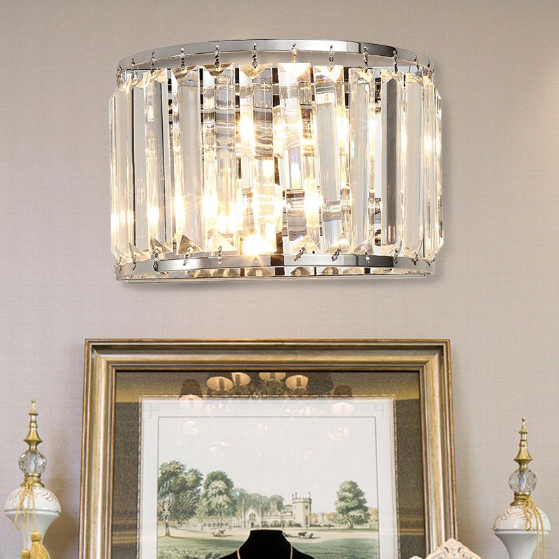Trommel heldere kristallen wand gemonteerd licht modernisme stijl 2 bollen chroom afwerking wandlamp