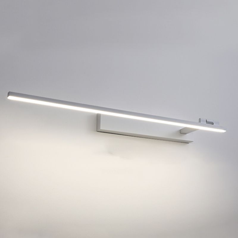 Metal Linear Shade Wall Lighting Modern Style Mirror 1 Light Wall Mounted Light Fixture