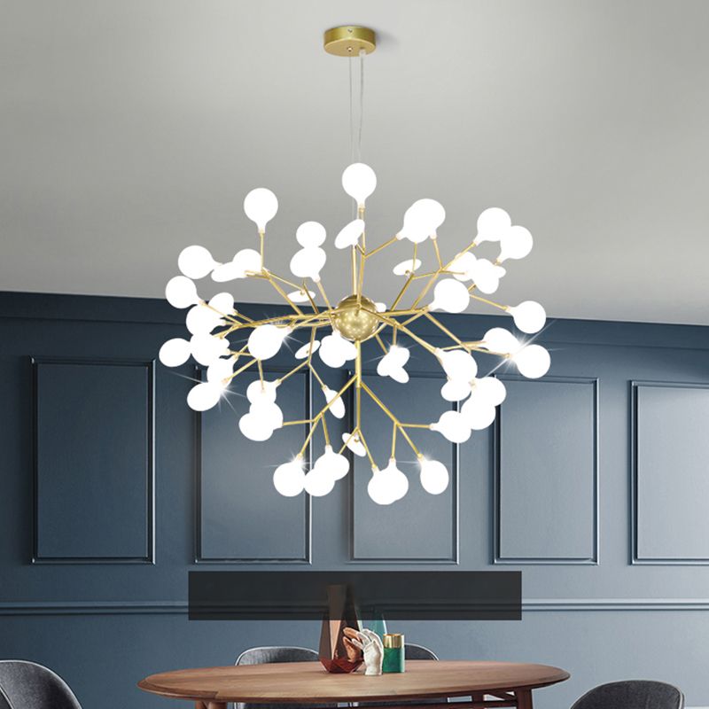 Acrylic Radial Pendant Light in Modern Creative Style Iron Firefly Hanging Lamp for Interior Spaces