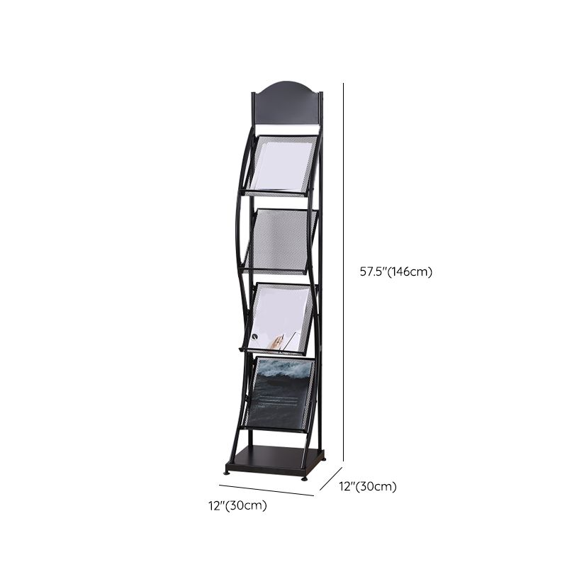Metal Contemporary Vertical Bookshelf Closed Back Bookcase with Shelves