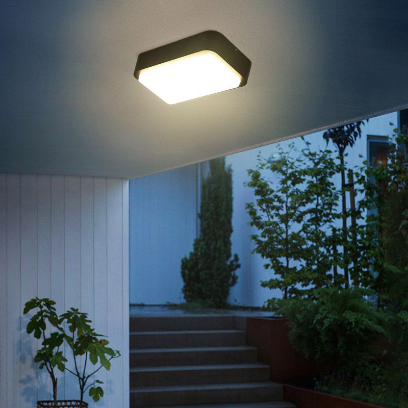 Lampe de plafond imperméable à l'ombre en plastique de lumière affleurante géométrique pour le balcon de cour