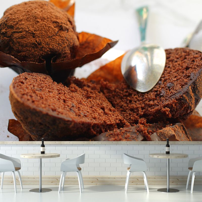 Delicious Muffins Mural Modern Dessert Shop Wall Covering Water Resistant, Custom-Made