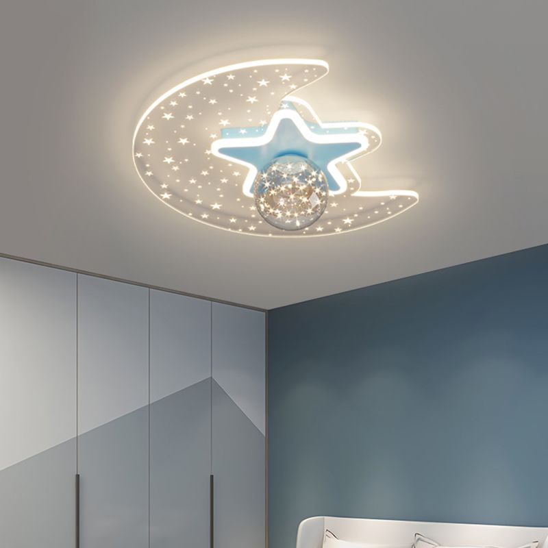 Star Shade LED Flush Mount Light Gypsophila Modern Ceiling Lamp for Bedroom