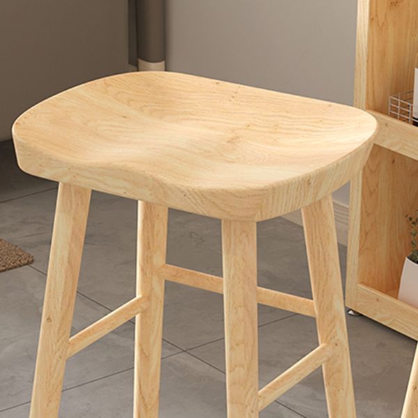 Glam Rectangle Bar Table Set 1/3 Pcs Natural Solid Wood Bar Table and Stools