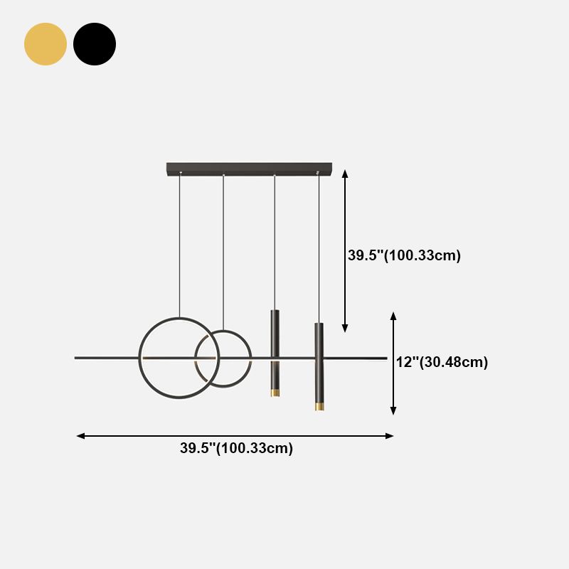 Lámpara de 5 cables de geometría de geometría moderna Lámpara de 5 cabezas de restaurante con sombra de gel de sílice