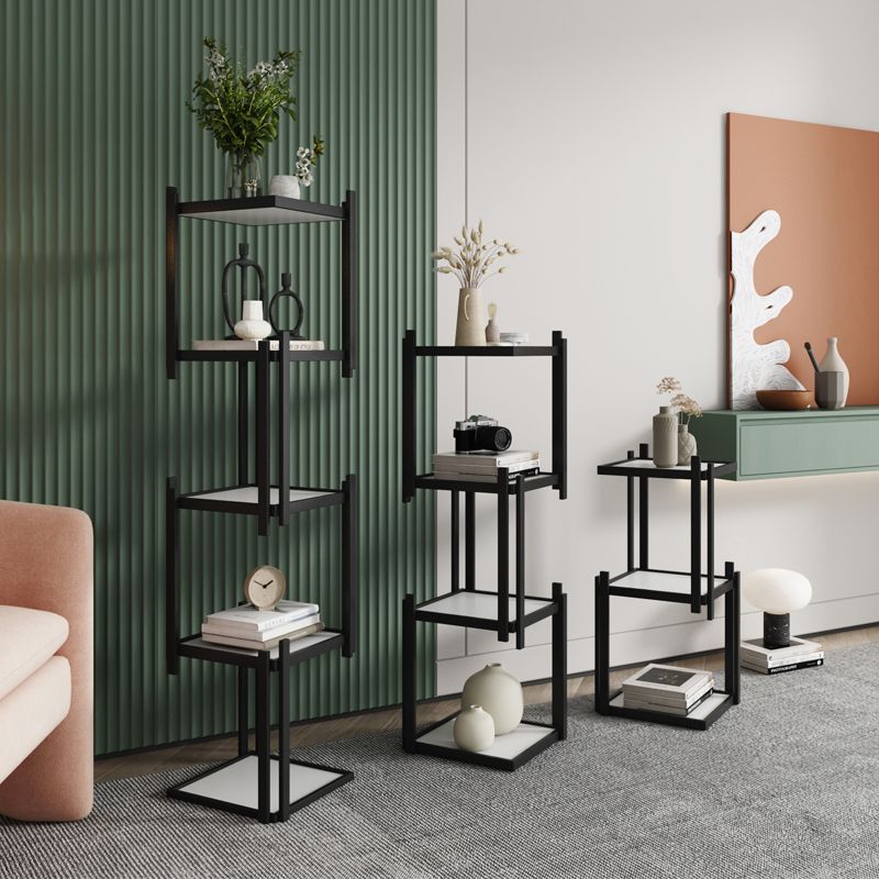 Glam Style Open Bookshelf Vertical Shelf Bookcase for Home Office