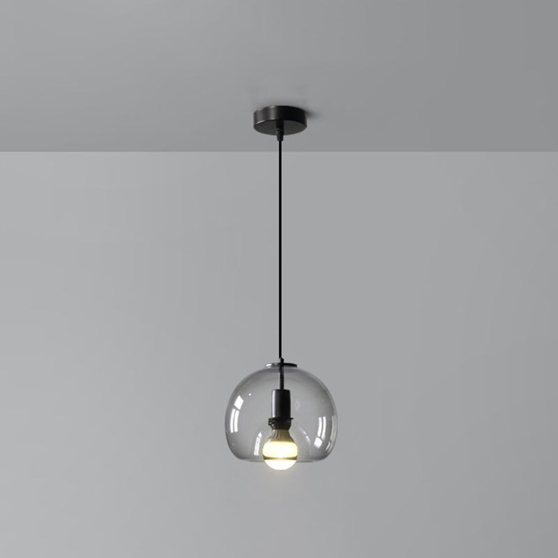 Black Mini Glass Globe Pendant Light Adjustable LED Kitchen Pendant Lighting