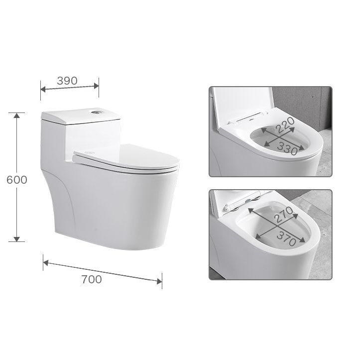 Traditional 1-Piece Toilet Bowl White Urine Toilet with Slow Close Seat for Bathroom