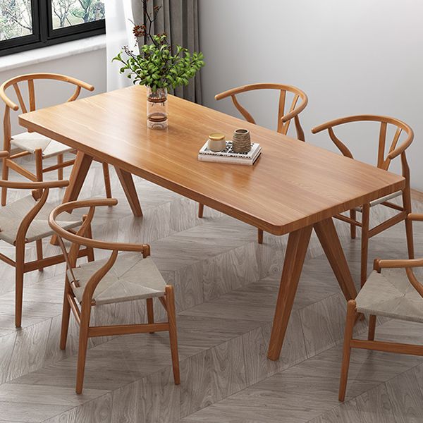 Rectangle Dining Table Pine Solid Wood Dining Table with 4 Legs for Dining Room