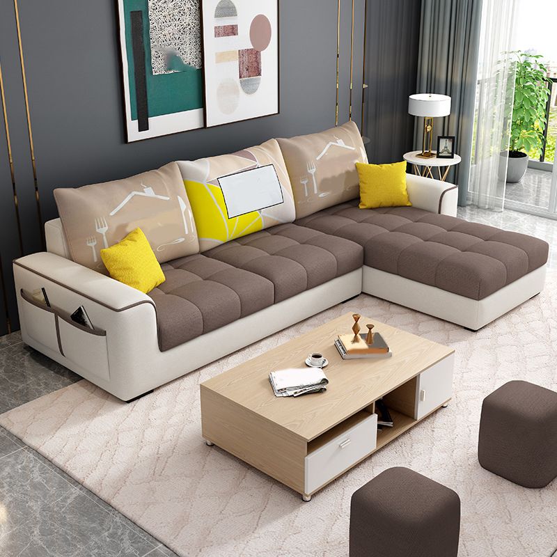 L-Shape 106.3"L x 57"W x 35.43"H Sectionals High Back Sofa with Storage