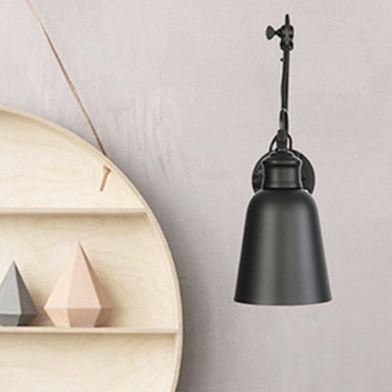 Adjustable Industrial Bell Wall Lights Metal 1-Light Wall Light Fixture