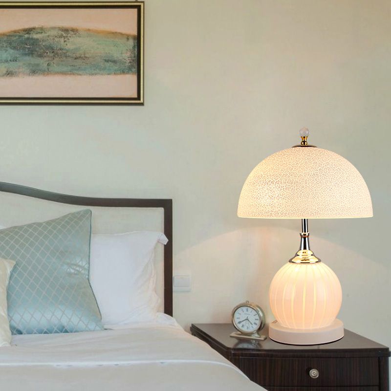 Dome Glass Nightstand Lamp Minimalist 2-Light Table Lighting for Living Room