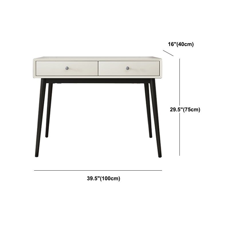 Contemporary White Vanity Table 29.53" H Vanity Set with Stool and Mirror