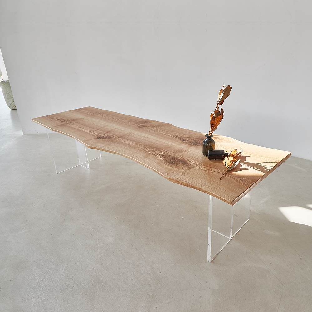 Contemporary Simple Style Writing Desk Irregular Wood Desk for Dining Room and Office