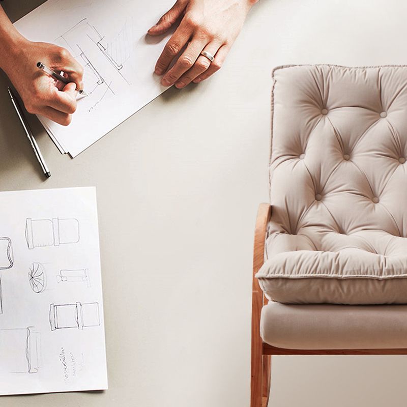 Modern Style Wooden Rocking Chair Lounge Leisure Chaise Chair for Indoor