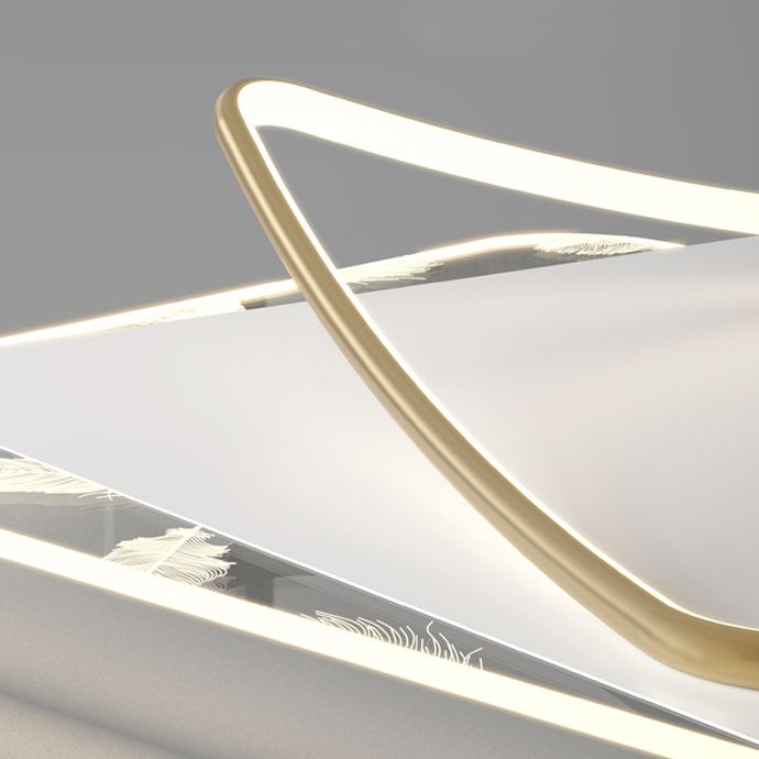 Contemporary Style Aluminum LED Flush Light Fixture Feather Ceiling Flush Mount for Bedroom